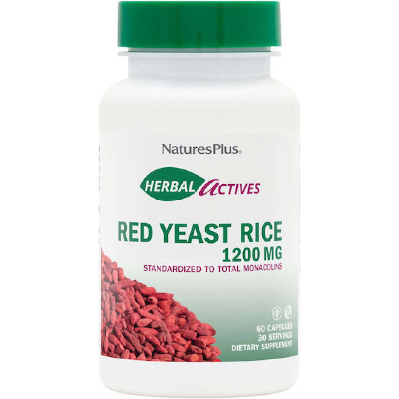 Nature's Plus Herbal Actives Red Yeast Rice 1200mg 60 φυτικές κάψουλες